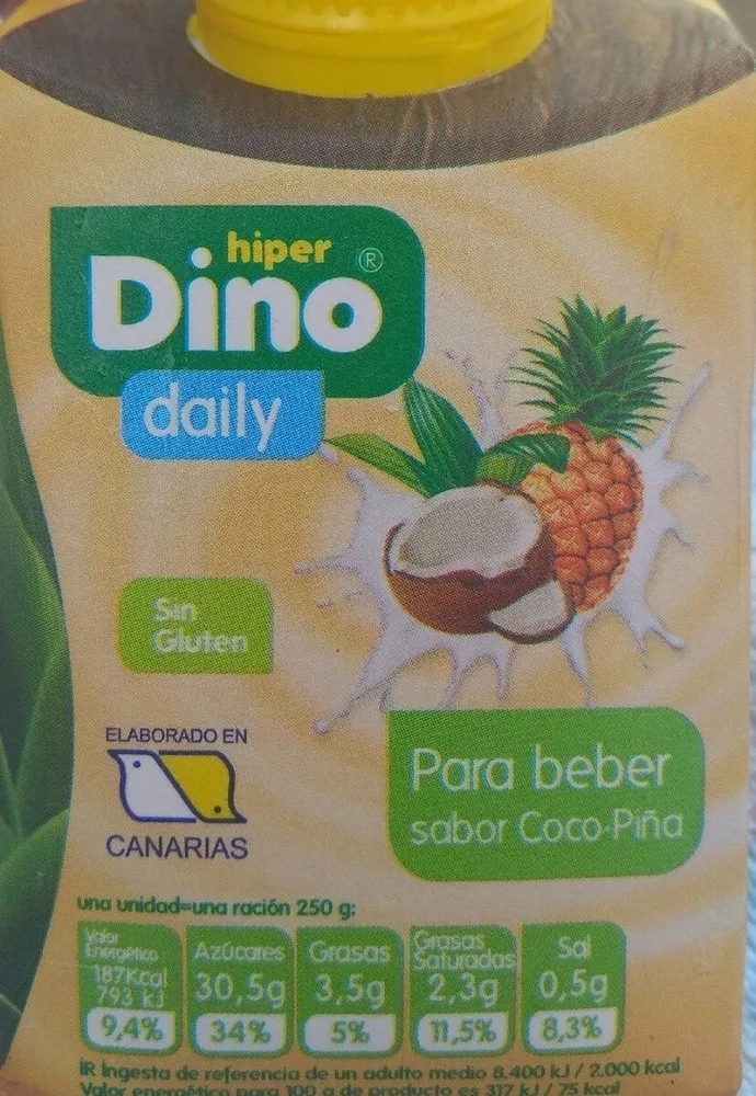 Yogur para beber sabor coco piña