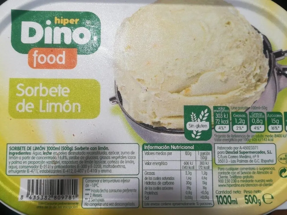 Sorbete de limón