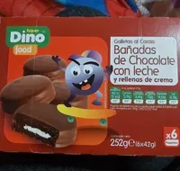 Galletas al cacao bañadas de chocolate con leche