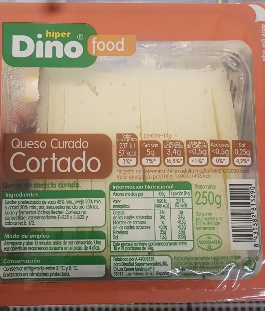 Queso Curado Cortado