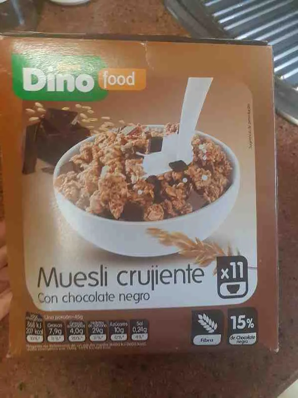 Muesli crujiente con chocolate negro