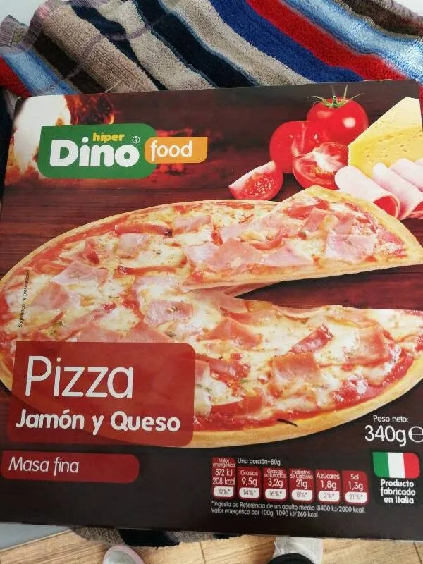 Pizza jamón y queso