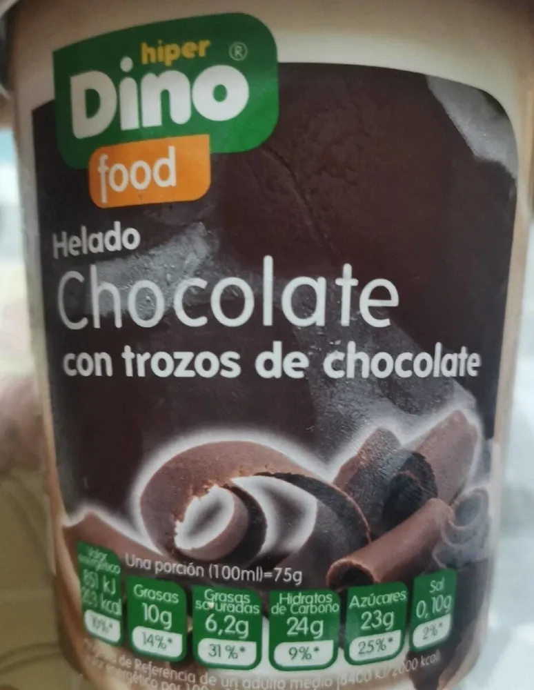 Helado chocolate con trozos de chocolate