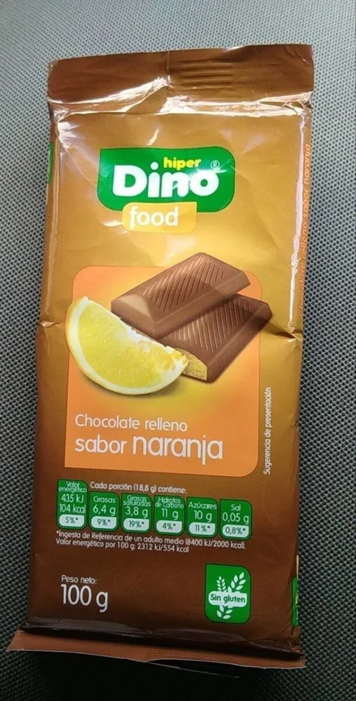 Chocolate relleno sabor naranja