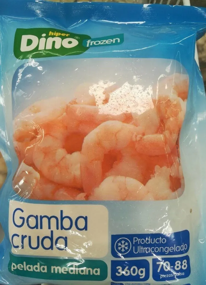 Gamba cruda pelada mediana