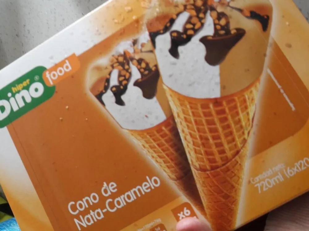 Cono de nata-caramelo