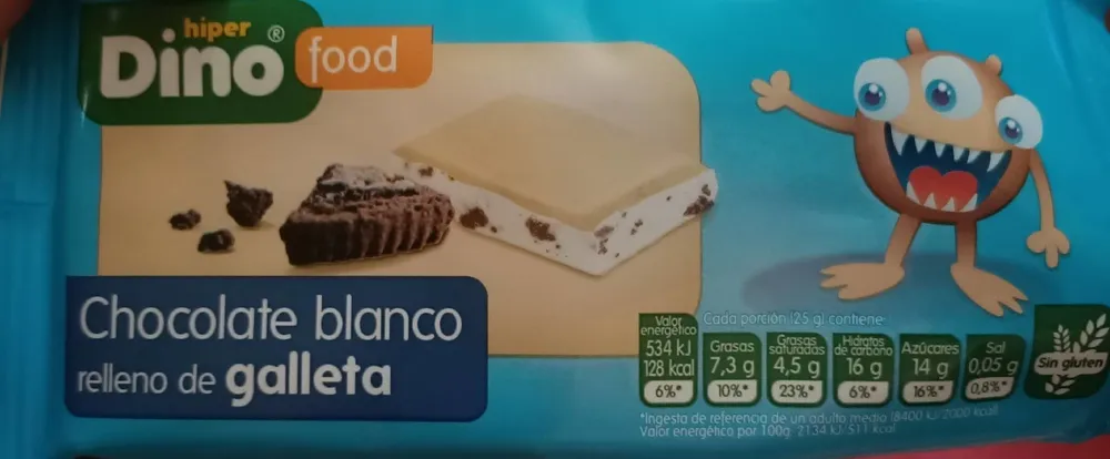 Chocolate blanco relleno de galleta