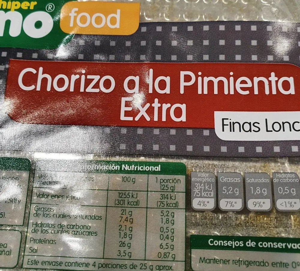 Chorizo a la pimienta extra