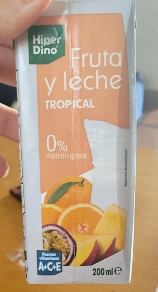 Fruta y leche tropical 0%