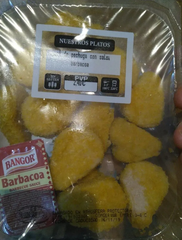 Nuggets de pechuga de pollo con sala barbacoa