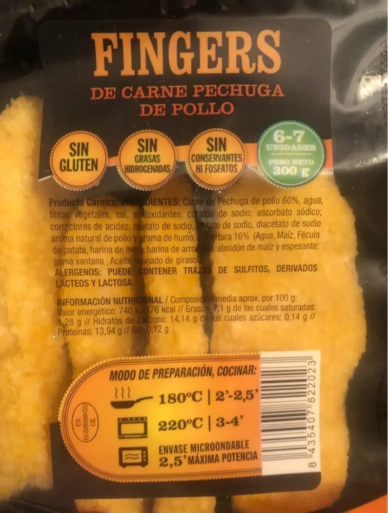 Fingers de carne pechuga de pollo