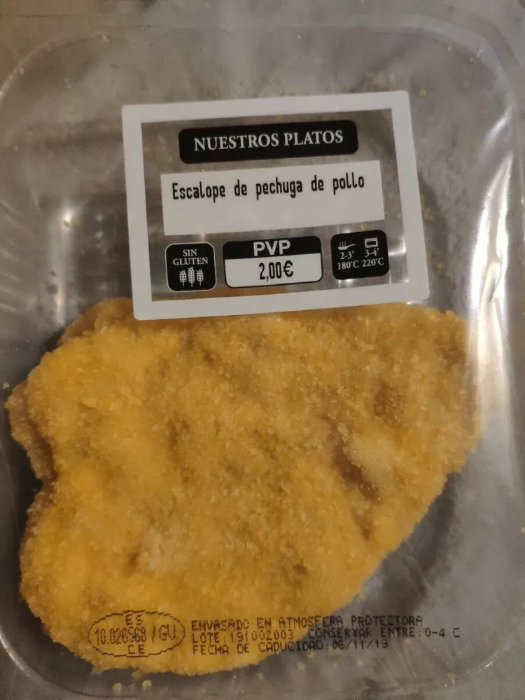 Escalope de pechuga de pollo