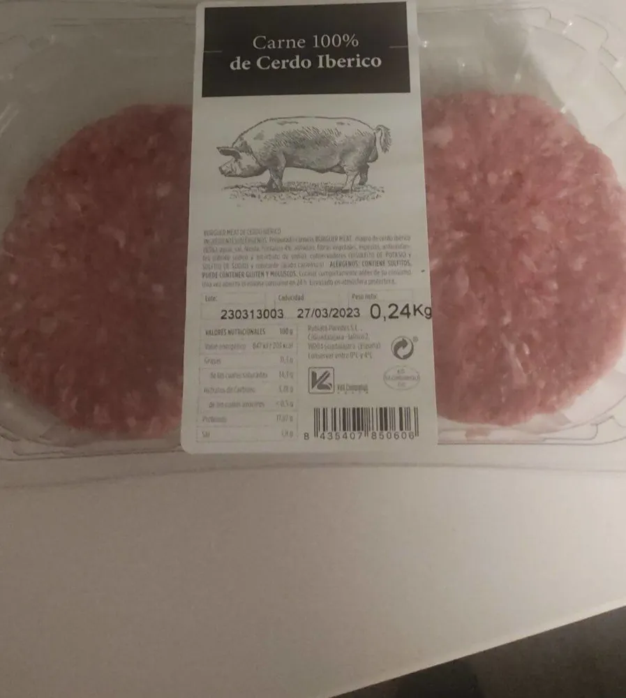 Carne 100% de cerdo ibérico