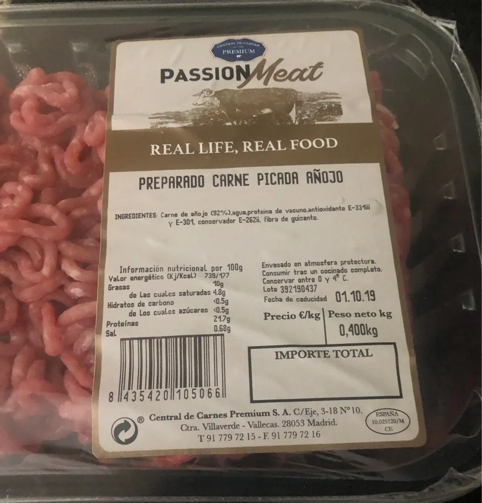 Preparado carne picada añojo