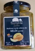 Aceitunas verdes rellenas de melón gordal