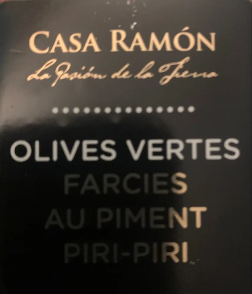 Olives vertes farcies au piment piri-piri