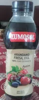 100% zumo exprimido de arándano, fresa y uvas