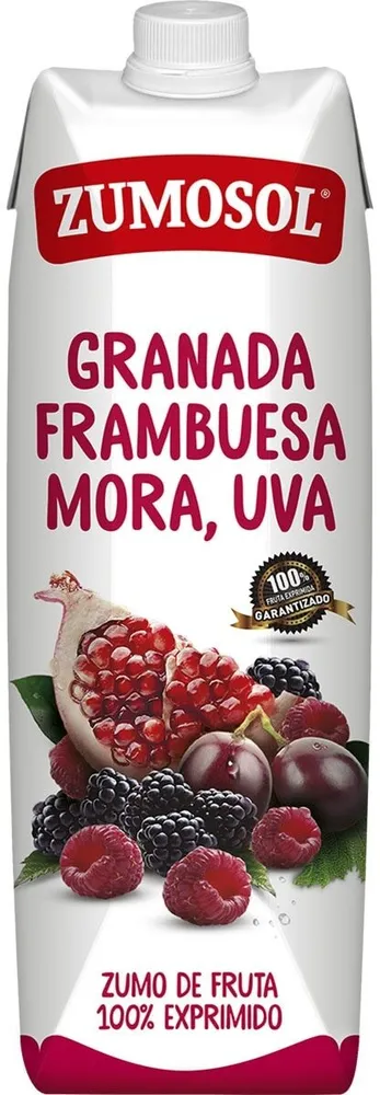 Granada, frambuesa, mora, uva