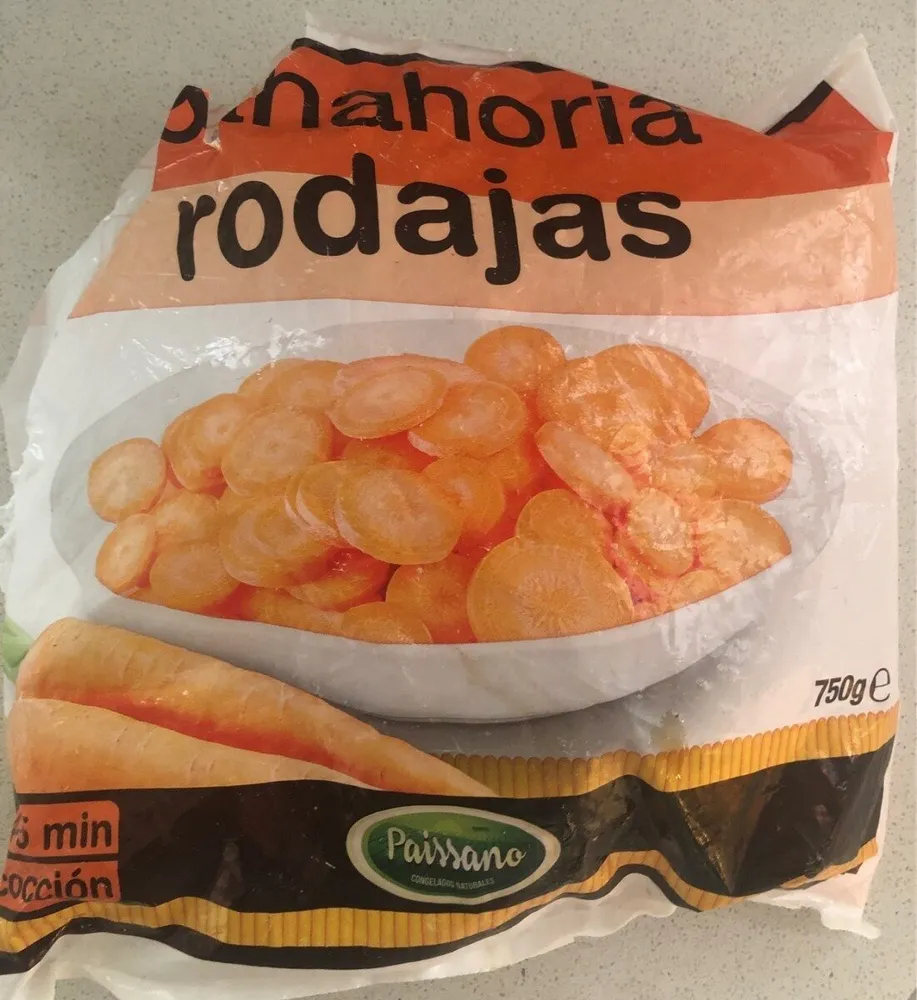 Zanahorias en rodajas congeladas