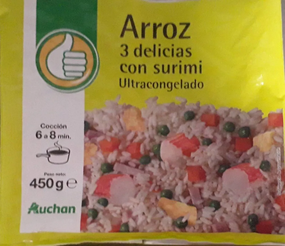 Arroz 3 delicias con surimi
