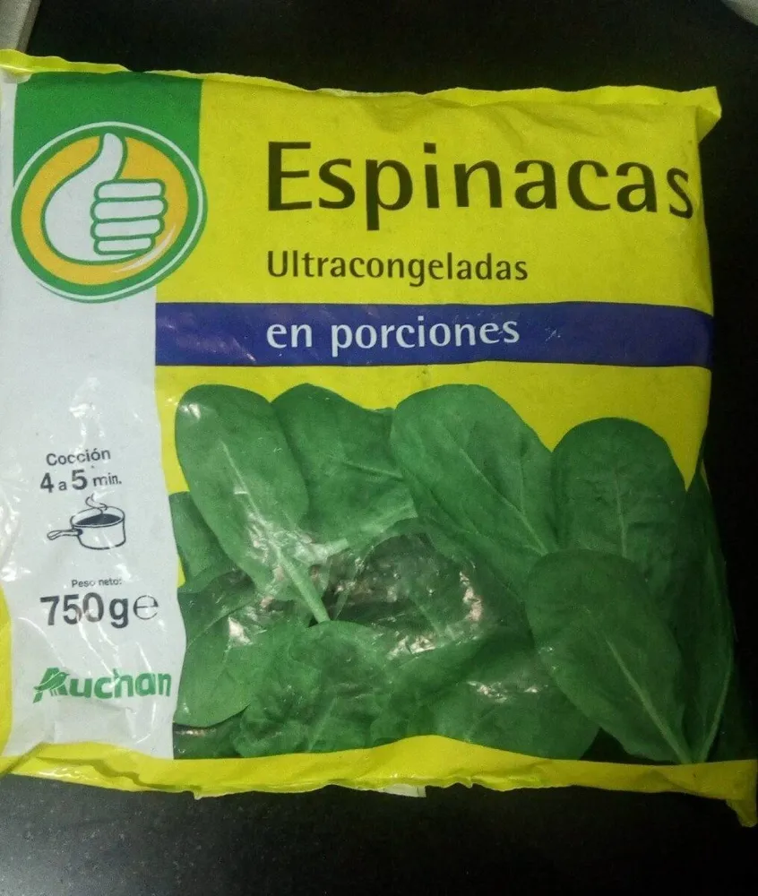 Espinacas en porciones ultracongelada