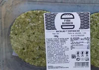 Hamburguesa de bacalao y espinacas
