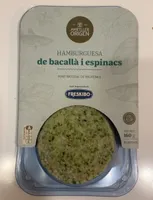 Hamburguesa de bacalao y espinacas