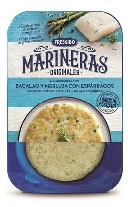 Marineras Originales de bacalao y merluza con espárragos