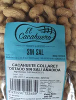 Cacahuete collaret estado sin sal/añadida