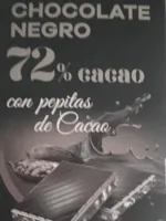 Chocolate Negro 72 con pepitas de cacao