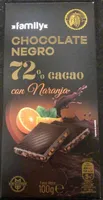Chocolate negro 72% cacao con naranja