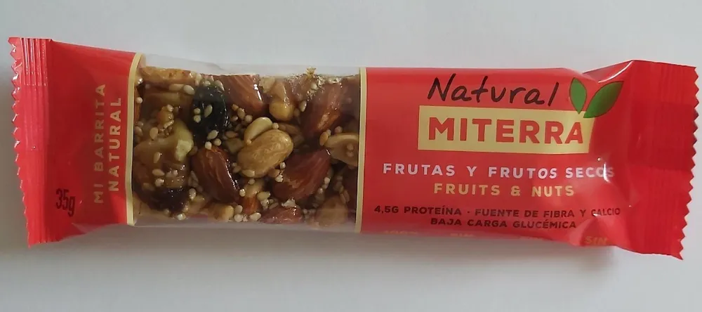 Barrita de frutas y frutos secos