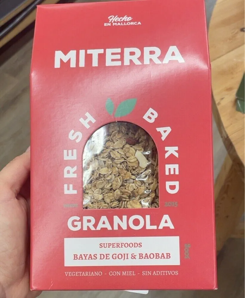 Granola bayas de goji y baobab