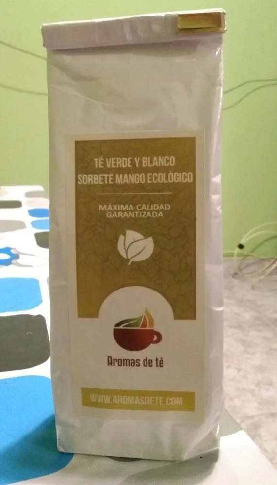Te verde y blanco, sorbete mango ecológico