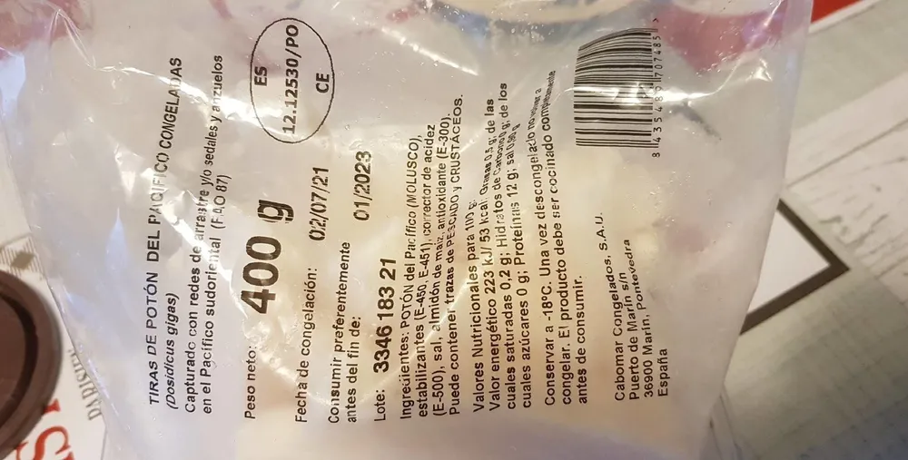 Tiras de poton del pacifico