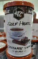 Self heats chocolate drink with milk