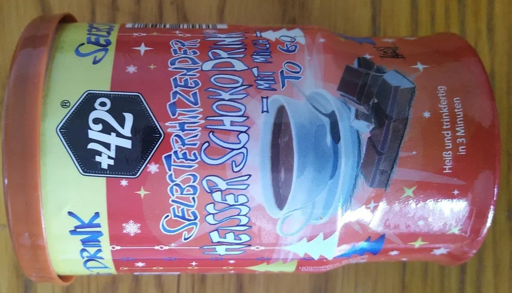 Selbsterhitzender heißer Schokodrink