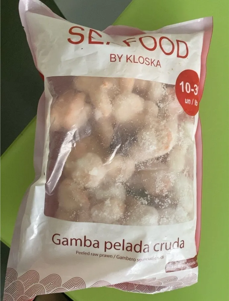 Gamba pelada cruda