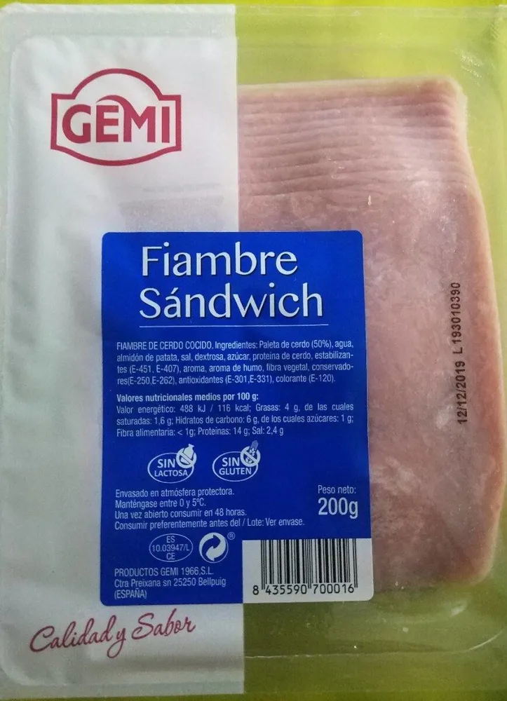 Fiambre Sándwich