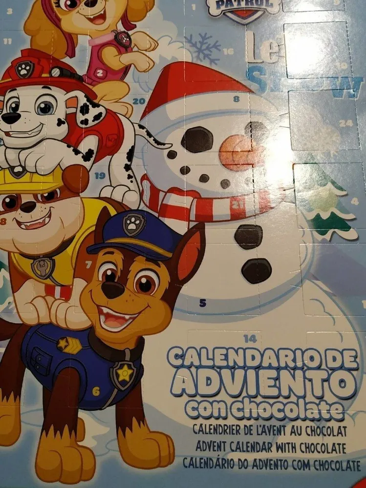 Calendario de adviento con chocolate