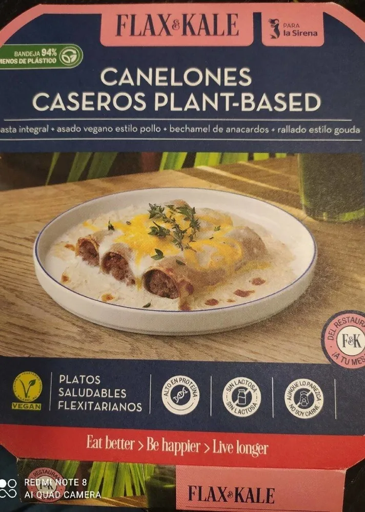Canelones caseros plant-based