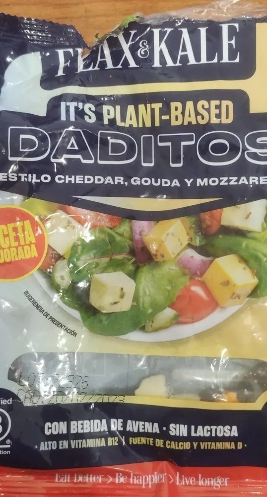 Daditos estilo cheddar, gouda y mozzarella vegan