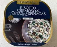 Risoto cremoso de setas y espinacas