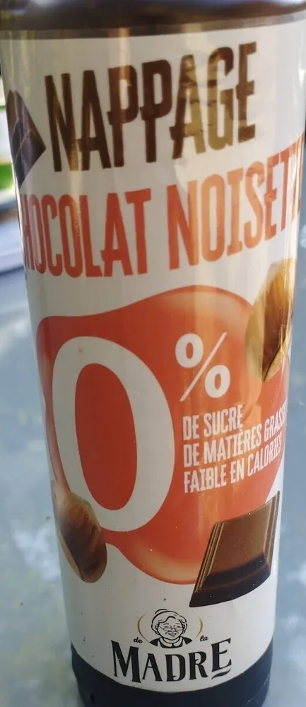 Nappage chocolat noisette 0% sucres