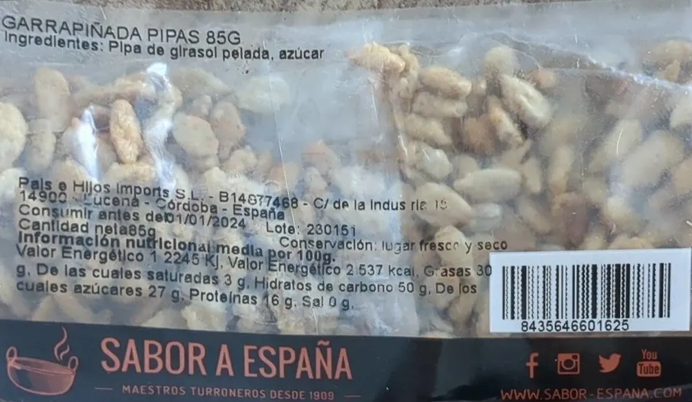 Garrapiñada pipas