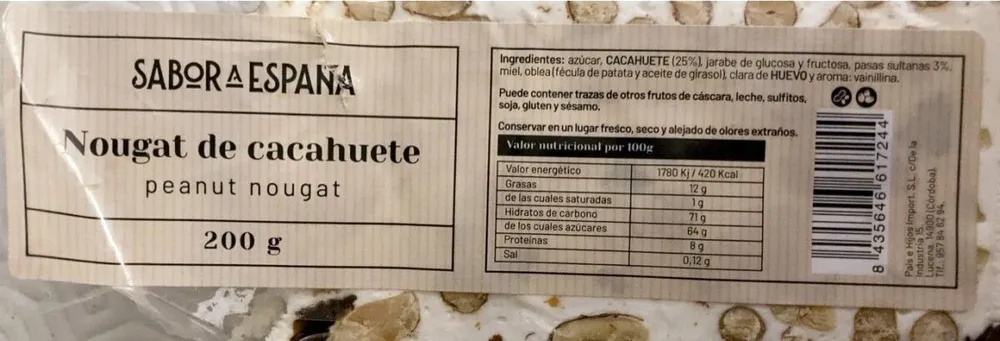 Nougat de cacahuète