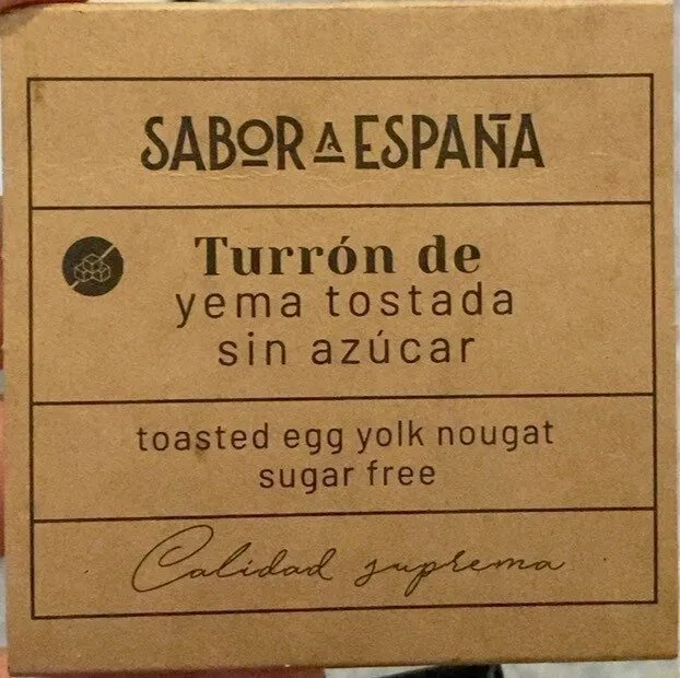 Turrón de yema tostada sin azúcar