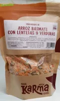 Preparado de arroz basmati con lentejas y verduras