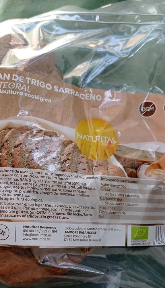 Pan de trigo sarraceno integral