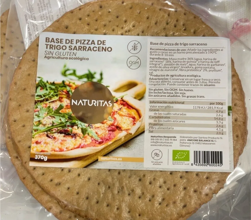 Base de pizza trigo sarraceno